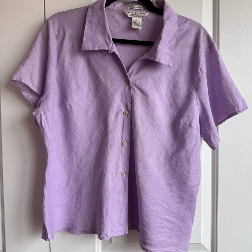 Lavender Button-Up Women's Top
